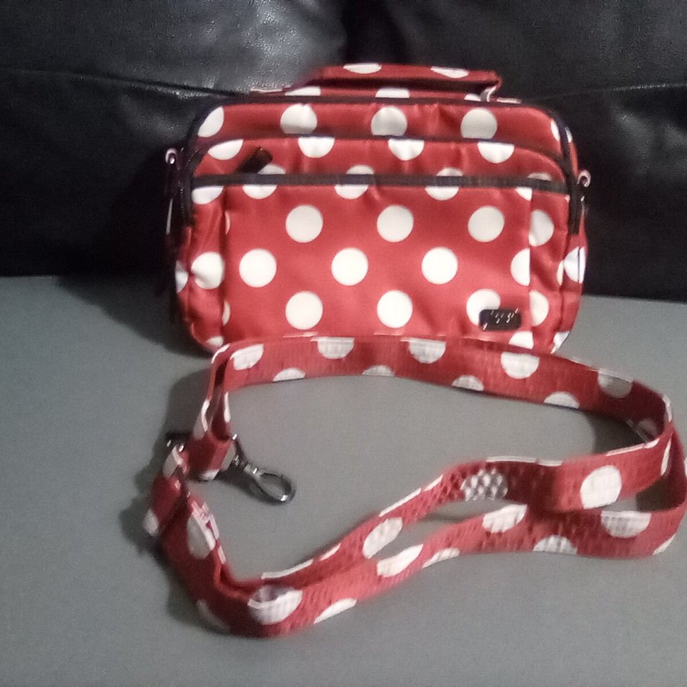 Lug Scoop Crossbody Crimson large dot